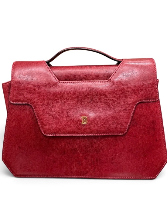 Bally Handbags - Vintage Bally Burgundy Leather Top Handle Bag